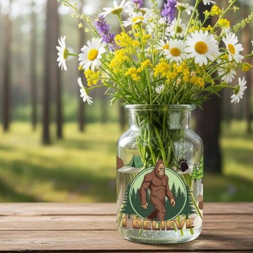 Bigfoot in Forest UV DTF Cup Wraps, 10 Sheets Transfer Sticker | Waterproof UV DTF Stickers, Custom Vinyl Decals for 16oz Coffee Cups Tumblers Bottles Mugs, DIY Gifts & Crafts - style: Bigfoot in Forest