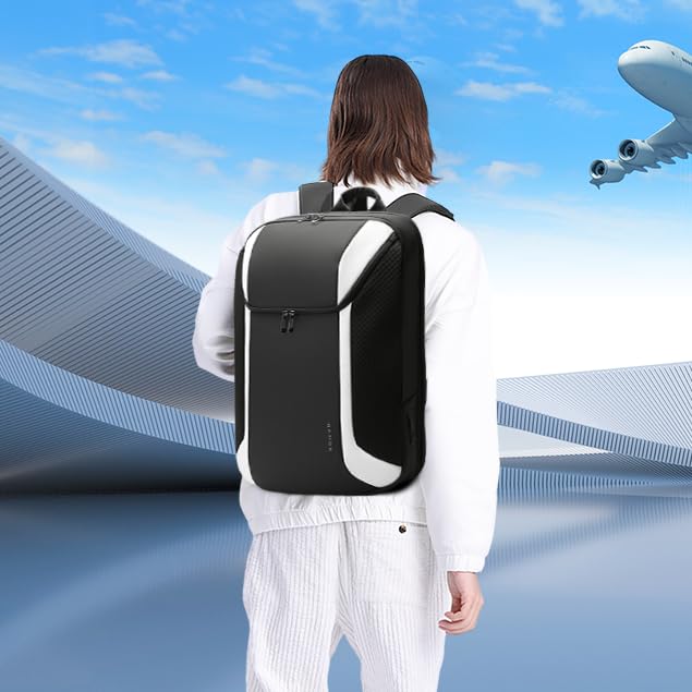 BANGE Smart Business Laptop Backpack Waterproof can fit 15.6-17.3 Inch Laptop with 3.0 USB charging port for men and women - color: White