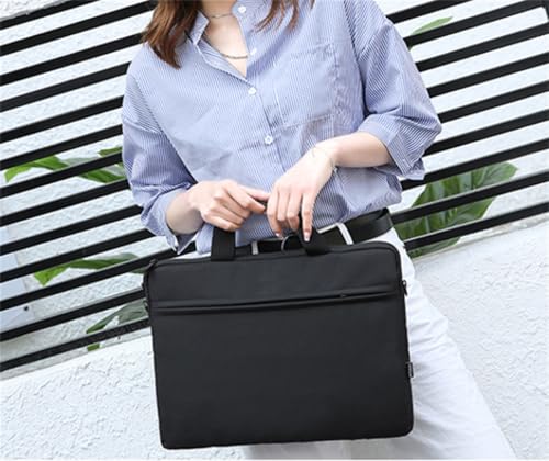Laptop Bag Water-resistant Laptop Sleeve Case with Shoulder Straps & Handle, Computer Slim Briefcase - color: Black, size: 15.6