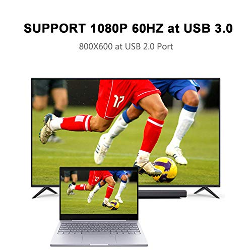 USB 3.0 to VGA Adapter Cable 6.5FT, Full HD 1080P Video Converter – External Graphics Card for Monitor/Projector. (6.5FT) - size: 6.5FT