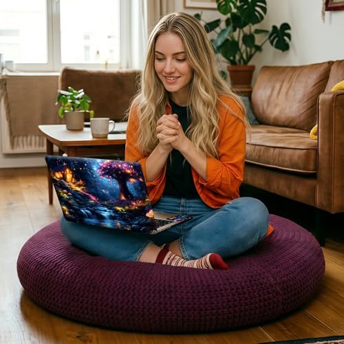 Magic River Night Universal Laptop Skin Sticker 3PCS, Protective Decal Trim-to-Fit 11.6" 13.3" 14" 15.6" Laptop Vinyl Cover, Removable Anti-Scratch Computer Decal Protector - color: Magic River Night