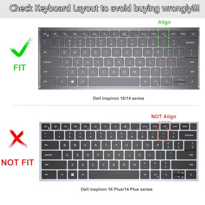 Keyboard Cover for 14" Dell Inspiron 14 5410 5418 5420 5425 5430 7415 7420 7425 7430 7435,Dell Latitude 14 3320 3420/Inspiron 16 5635 5630 5620 5625 7635 7630 7620 16"/Inspiron 13 5310 5320 Skin-Black - color: Black, size: 13-14 Inch