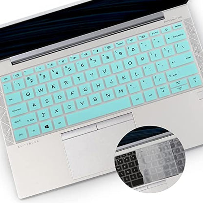 2-Pack Keyboard Cover for 13.3" HP EliteBook 430 G8/EliteBook 630 G8 G9 G10, EliteBook X360 435 G8 G9, EliteBook X360 830 835 G7 G8 13.3 inch Laptop US Layout Keyboard(NOT FIT 830 835 G9 G10) - color: HotBlue+Clear