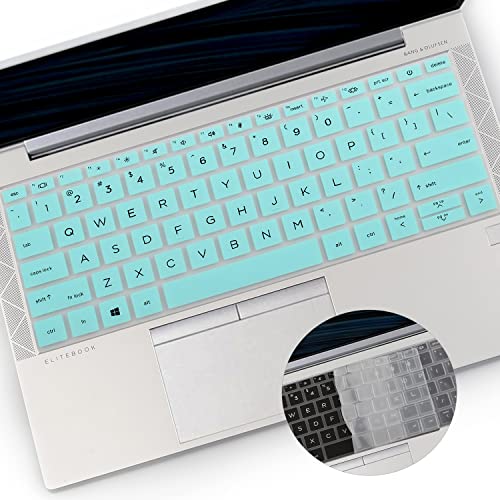 2-Pack Keyboard Cover for 13.3" HP EliteBook 430 G8/EliteBook 630 G8 G9 G10, EliteBook X360 435 G8 G9, EliteBook X360 830 835 G7 G8 13.3 inch Laptop US Layout Keyboard(NOT FIT 830 835 G9 G10) - color: HotBlue+Clear