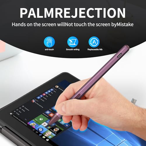 Stylus Pen for ASUS Transformer/Mini/ASUS Zenbook Flip/Pro/ASUS Vivobook Flip/Pro/Duo/ASUS Notebook, Rechargeable MPP 2.0 Tilt Active Pen with 4096 Pressure Sensitivity, Tpye-c Charge, Red - color: Red