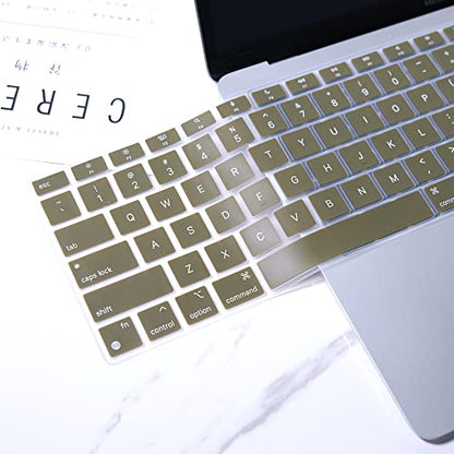 Batianda Ultra Thin Silicone Keyboard Cover for New MacBook Air 13 Inch 2020 2021 M1 Chip Model A2337 (with Touch ID & Retina Display) Waterproof and Dustproof Durable Laptop Protector, Army Green - color: Army Green