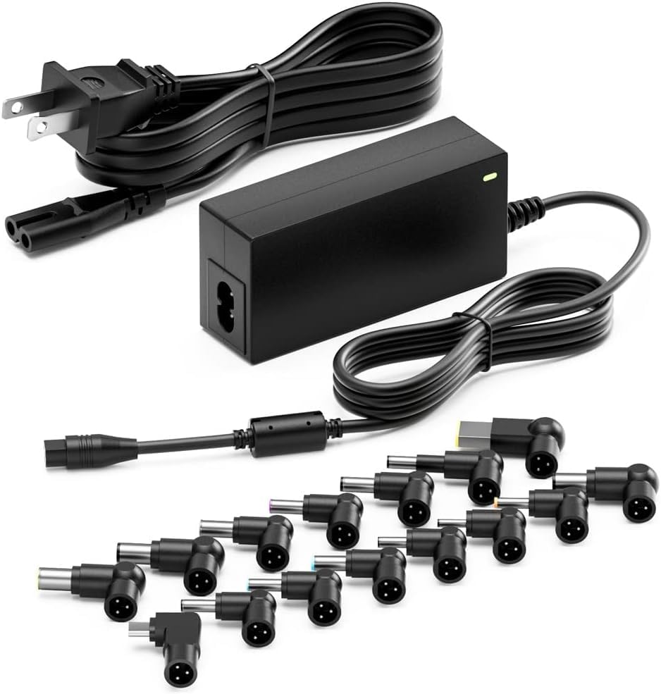 Belker 65W 45W USB C Universal Laptop Charger with 15 Tips | for HP Asus Lenovo Dell Acer Toshiba Samsung IBM Laptop Power Supply Cord - size: 65w w/ USB C tip