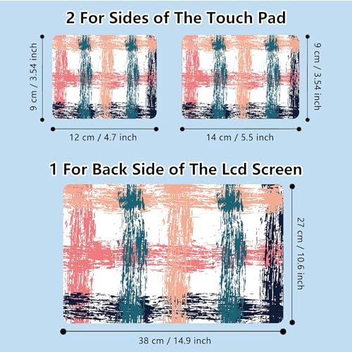 Universal Laptop Skin Sticker with 2 Wrist Pad Skins, Waterproof Scratch Resistant Vinyl Laptop Cover Decal, Cut to Fit for 11–15.6 Inch MacBook HP Dell Lenovo, Gingham Checks - color: Gingham Checks