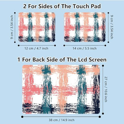 Universal Laptop Skin Sticker with 2 Wrist Pad Skins, Waterproof Scratch Resistant Vinyl Laptop Cover Decal, Cut to Fit for 11–15.6 Inch MacBook HP Dell Lenovo, Gingham Checks - color: Gingham Checks