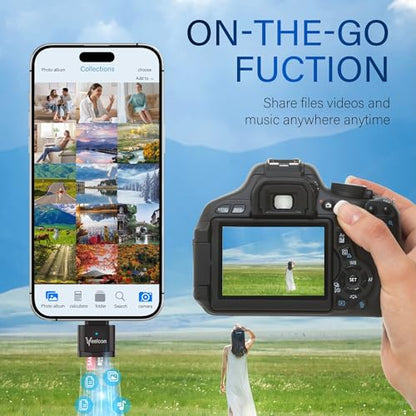 Type C Micro SD/TF Card Reader，Portable OTG USB C TF/Micro SD/Micro SDHC/SDXC Card Viewer with Anti-Loss Lanyard, Compatible with iPhone 16,iPhone 15 pro max,Laptops, MacBook,Camera