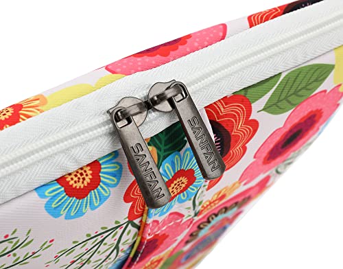360° Protective Laptop Sleeve Case Bag Cover with Handle For iPad 12.9 inch,MacBook Pro Air 13" and 12.5 inch-13.3 inch Laptop (Flowers) - color: Flowers(3 Pockets), size: 12.5 inch-13.5 inch