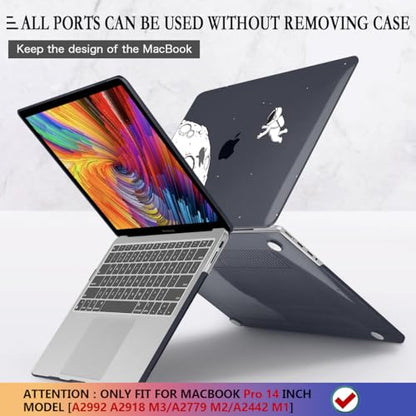 CISSOOK Compatible with MacBook Pro 14 inch Case M5 M4 M3 M2 M1 2026-2021 | A3434 A3427 A3426 A3112 A3185 A3401 A2918 A2992 A2779 A2442, 5in1 Set Anti-Scratch Hard Shell Case Keyboard Cover, Astronaut - color: 14inch-Astronaut