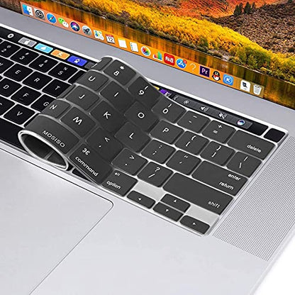 MOSISO Keyboard Cover Compatible with MacBook Pro 13 inch M2 M1 | 2023-2020 A2338 A2289 A2251&Compatible with MacBook Pro 16 2020 2019 A2141 Touch ID, Protective Silicone Skin, Space Gray - color: Space Gray