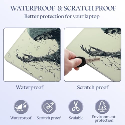 Universal Laptop Skin Sticker Decal,15.6 Inch Laptop Vinyl Cover for 13" 14" 15.6" Laptop,Scratch-Resistant Waterproof Protector Wrap,Reusable with Wrist Pads,Barbed Reaper Wraith - color: Barbed Reaper Wraith