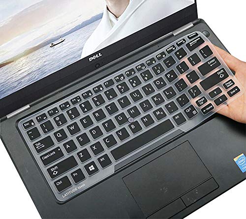 Keyboard Cover for Dell Latitude E7450 E7470 E5470 E7480 5480 5490 5491 7490, Dell Latitude 3340 E3340 Laptop Keyboard Protector Ultra Thin Soft Keyboard Skin, Black (US Layout, with Pointing) - color: Black
