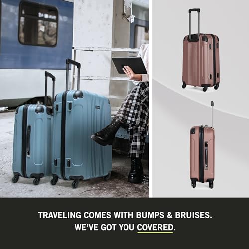 Kenneth Cole REACTION Out of Bounds Lightweight Hardshell 4-Wheel Spinner Luggage, Rose Gold, 3-Piece Set (20", 24", & 28") - color: Rose Gold, size: 3-Piece Set (20", 24", & 28")