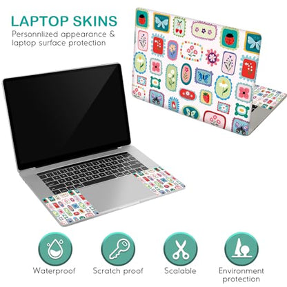 DINKY Flower Butterfly 12.1 13 13.3 14 15 15.4 15.6 inches Netbook Laptop Skin Sticker Cover Soft Reusable Protector for 11.6-15.6 Inch Notebook Chromebook Skin Decal - color: Flower Butterfly Stickers