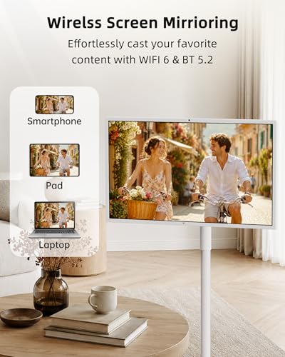 KTC MEGAPAD 32 Inch 4K Smart Portable TV on Wheels,16G+256G Storage, Android OS EDLA Certified, Four 8W Speakers, Built-in Battery&Camera, Voice Remote, UHD Touch Screen with Rolling Stand, A32Q7 Max - size: 32 Inch 16+256GB