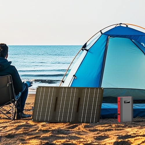 ZeroKor Portable Power Bank with Solar Panel 40W, Portable Laptop Charger with AC Outlet for Home Use Tent Camping RV Life