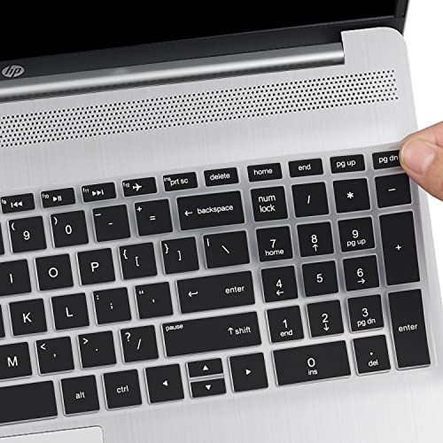 Keyboard Cover for 17.3 HP Laptop 17-by 17-bs/ca 17t-by400/by500 17-by4013dx 17-by0053cl 17-by4633dx 17-by3613dx 17-by1053dx 17-by0021dx by4061nr by3053cl by3065st by4623dx(Not Fit 17-cn/cp/cw/ch/cr) - color: Black