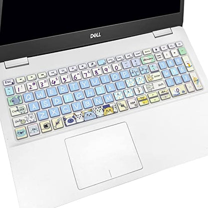 Keyboard Cover Skin for 2021 2020 2019 Dell Inspiron 15 5501 5502 5505 5508 5584 5590 5593 5598 15.6" / Inspiron 15 7000 7590 7591 7501 7506 7706 7790 / Vostro 7590 5590 7500, Cute Cat - color: Cute Cat