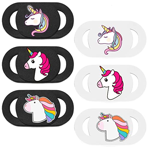 Webcam Cover Camera Cover Slide for Laptop, Unicorn 6 Pack | 0.02 Inch Ultra thin, Strong adhesive, Simple webcams slider fits for laptop, surface, tablet, desktop PC, Privacy Blocker - size: SMALL