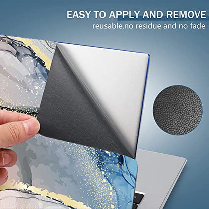 Laptop Skin Sticker Decal,13.3" 14" 15" 15.4" 15.6 inch Laptop Universal Vinyl Skin Sticker Cover,Dustproof Waterproof Reusable Art Decal Protector with Free 2 Wrist Pads (Marble 7) - color: Marble 7