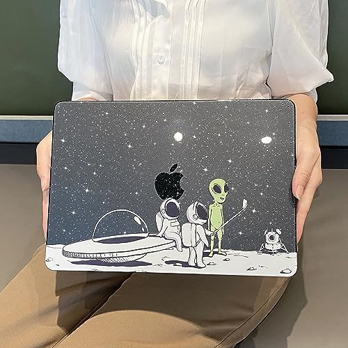 MEEgoodo Case for M5/M4/M3/M2 MacBook Air 13 inch Case 2026 2025 2024 2022, Fit Model A3449/A3240/A3113/A2681, Laptop Hard Shell Compatible with MacBook Air 13.6-inch, Astronauts & Alien - color: Astronauts & Alien