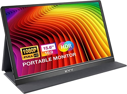 KYY Portable Monitor 15.6'' FHD 1080P Portable Laptop Monitor USB C HDMI Gaming Monitor - color: Black