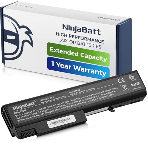 NinjaBatt Battery for HP 8440P 6550B 8440W TD06 486296-001 6540B 6530B | Fits 6440B 6930P 6450B 6735B 6445B 6455B 6545B 6555B 6730B 6535B TD09 593578-001 – 6 cells 4400mAh 48Wh 10.8V - size: HP TD06