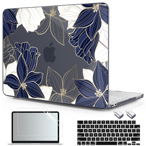 Compatible with MacBook Neo 13 inch (2026 Release A3404) (A18 Pro) with Liquid Retina Display, Printed Slim Protective Case with Screen Protector & Keybaord Cover, Lily Floral - color: Lily Floral