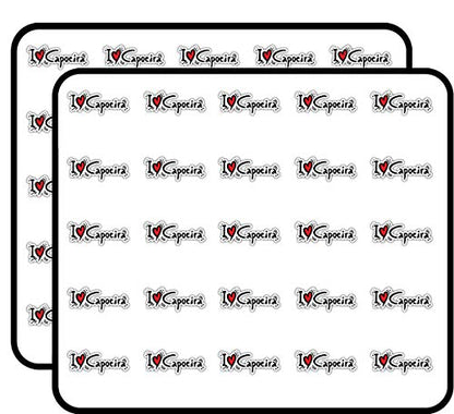I Love Capoeira Slogan Art Decorative Scrapbooking Sticker Waterproof Vinyl Stickers for Water Bottle, Laptop & Phone Case – 50 Pack