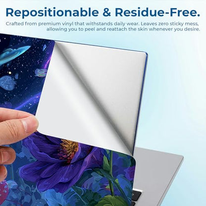 Reusable Universal Laptop Skin Sticker, Cut to Fit for 11.6–15.6 Inch Laptops, Waterproof Protective Film, No-Residue - Cosmie Garden Frog - color: Cosmie Garden Frog