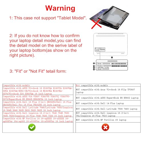 Protective Case for HP OmniBook 5 16-bcXXXX 16-afXXXX 16-baXXXX 16-agXXXX/OmniBook X 16 16-awXXXX/OmniBook 7 16 16-ayXXXX 16-azXXXX,Galaxy - color: Galaxy