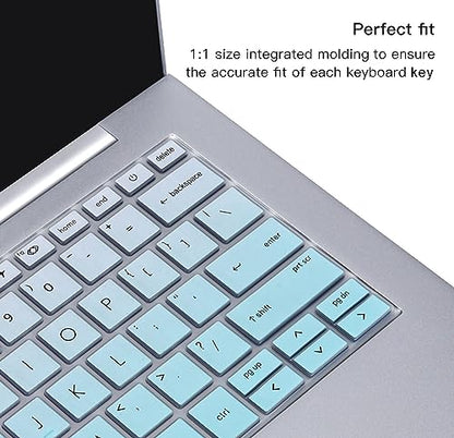 2PCS Keyboard Cover Skin for HP EliteBook 830 835 840 845 1040 G9 G10 13.3 & 14 inch 2025-2022, HP EliteBook 14 inch Keyboard Protector(Not fit 840 845 1040 G11 G8 G7 G6 G5 G4 G3),Gradual Mint+Clear - color: Gradual Mint+Clear