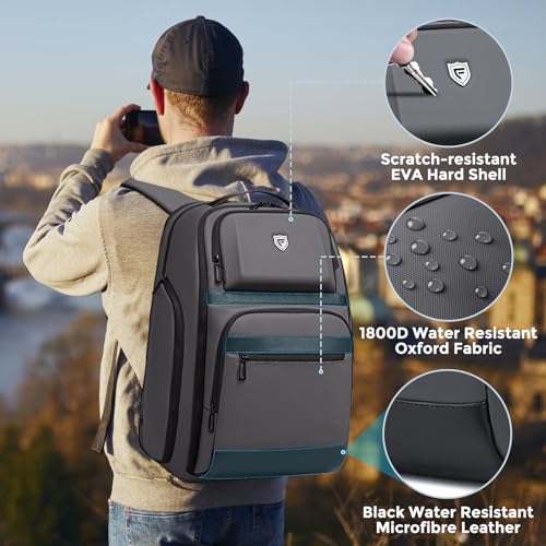 Fenree.geer Business Travel Backpack for Professionals 17 Inch Laptop, Grey | Water Resistant, Expandable, 45L Travel Backpack with USB Port, Men's Backpack for Work/College/Commuter/Business