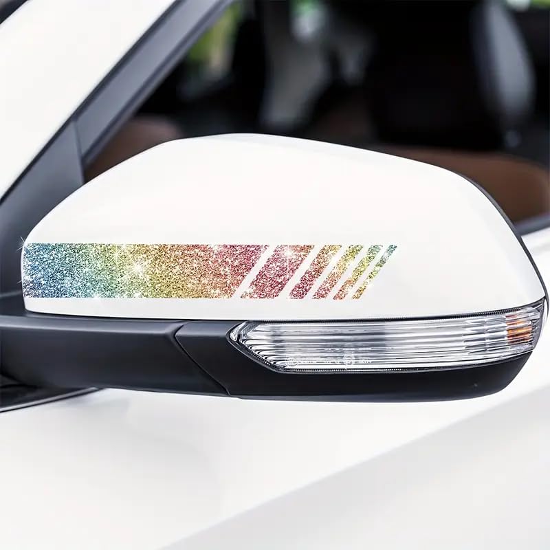 2pcs Glossy Sparkling Sunflower Self-Adhesive PVC Rainbow Glittery Decal Sticker for Cars, Laptops, Trucks, Motorcycles Wall Window Luggage Scratch Cover Door Multi-Surface Decor Sticker
