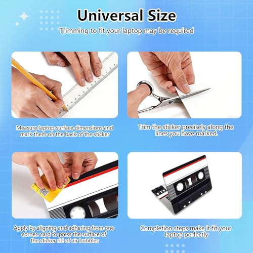 Universal Laptop Skin Sticker Decal for 11.6”12" 13" 13.3" 14" 15" 15.4" 15.6" Reusable Waterproof Scratch-Scratch Resistant Protective Vinyl Laptop Notebook Skin Stickers - Audio Cassette Tape - color: Audio Cassette Tape