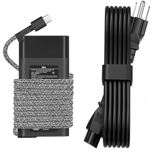 JEIBAO Slim 65W USB C Laptop Charger Compatible with HP Chromebook X360, Envy, Elitebook, Spectre X360, Elitebook/Chromebook/Elite x2/Envy/ProBook Travel Type C Power Cord Supply - color: Black6