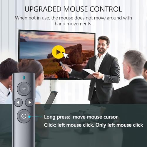 N95s Presentation Clicker for PowerPoint with Digital Laser Pointer | Magnifier/Highlight/Mouse Left Click, TV Screen&Projector Clicker, USB-C Rechargeable, 32GB Built-in Storage Receiver - color: Red - USB-A