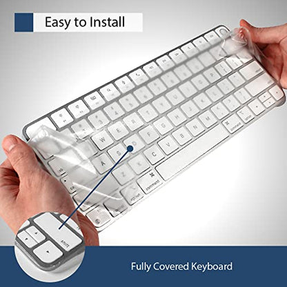 KeyboardMask Matte Finish Keyboard Cover Compatible with 2021 iMac Apple Wireless Magic Keyboard, 0.12mm Ultra Thin Fully Covered Flat Style Wipeable Anti-Dust Protector - size: Magic Keyboard with Touch ID