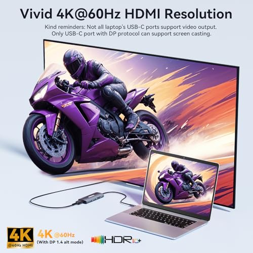 VANGREE 9-in-1 USB C Hub 10Gbps with 4K@60Hz USB-C Display Output, 100W PD | 3*USB-C & 2*USB-A 3.2 10Gbps, 4K@60Hz HDMI, SD/TF reader, Supports SST & MST, for MacBook, iPad, Dell, Surface, Samsung DEX