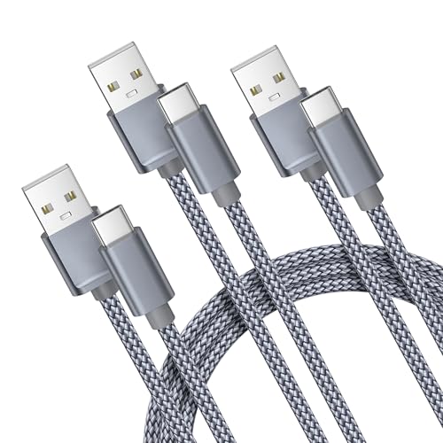 Basesailor for iPhone 17 16 Pro Max Charger Cord,USB to USB C Cable,Type C Charging Power Cord for Apple 17e 15 iPad 10 Air 4 5,Samsung Galaxy S26 S25 S24 S23,Grey,3Pack 3.3/6.6/10FT(1/2/3M) - color: Grey, size: 3Pack 3.3/6.6/10FT(1/2/3M), style: 3 Pack