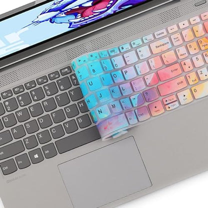 Keyboard Cover Skin for Lenovo IdeaPad 1/IdeaPad 1i 15.6 inch Laptop 15ADA07 15IAU7 15ALC7 15IJL7, Lenovo IdeaPad 1 15AMN7 15IGL7 15.6, Lenovo V15 Series 15.6" US, Stylish Colorful - color: Stylish Colorful