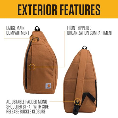 Carhartt Durable Sling Bag, Crossbody Backpack with Side Release Buckle, Tablet Sleeve and Adjustable Strap, Black - color: Crossbody Backpack (Black)