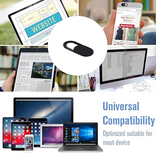 Privacy Cover Slider Stickers for Laptop Tablet Phone Front Area Adhesive Tabs for Office Study Meeting Device Use 0.7 x 0.4 Inch(black) - color: Black-12 PCS