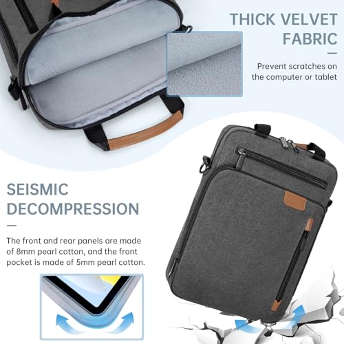 TORIBIO 15 Inch Laptop Sleeve Bag Padded Protective Travel Carrying Case | Fits New 15"/15.3" MacBook Air M5 M4 M3 M2,Dell XPS 15 Plus,15 Inch Surface Laptop 7/6/5/4/3,Galaxy Tab S9 Utra 14.6" - color: Grey, size: 15 Inch