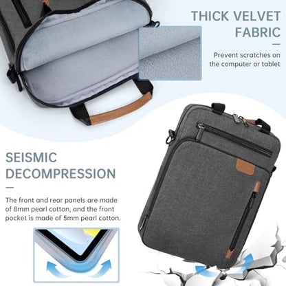 TORIBIO 13 Inch Tablet Sleeve Bag Padded Protective Travel Carrying Case | Fits 13" iPad Air M4 M3 M2, iPad Pro M5 M4 M2 M1, Samsung Galaxy Tab S9 FE+/S9+/S8+/S7 FE/S7+ 12.4" Surface Laptop Go 12.4" - color: Grey, size: 12.9 Inch