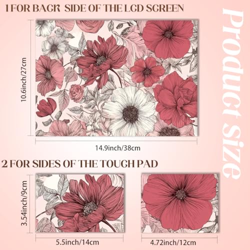 SUPERDANT Laptop Skin Sticker Flower Laptop Decals Personalized Universal Notebook Computer Wrap Vinyl Skin Stickers Cover Art Decal Removable 12-15.6 Inch Waterproof Scratch-Resistant Gifts Pink - color: Pink