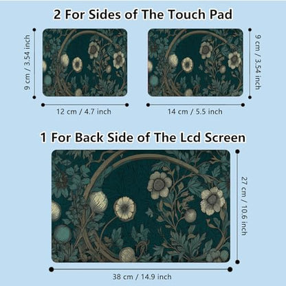Universal Laptop Skin Sticker with 2 Wrist Pad Skins, Waterproof Scratch Resistant Vinyl Laptop Cover Decal, Cut to Fit for 11–15.6 Inch MacBook HP Dell Lenovo, Blue Flowers - color: Blue Flowers